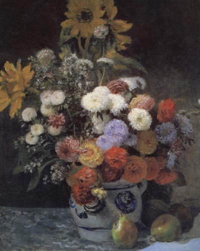 Mixed Flowers in an Earthenware Pot